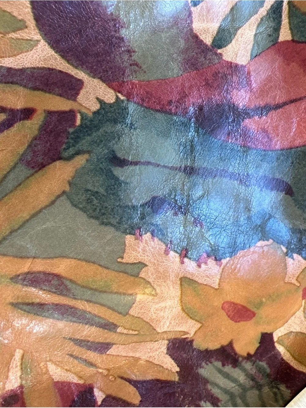 Patricia Nash Tropical Dreams Floral Leather Bamboo Handle 25 Year Anniversary